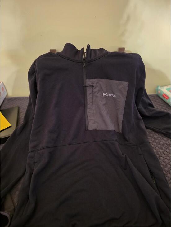 Columbia Other - Columbia Men’s XXL 1/4 Zip Fleece Pullover Dark Navy Gray Pocket Outdoor Jacket